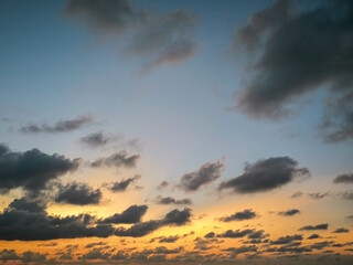 sunset in the clouds on summer