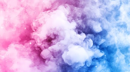 Fototapeta premium Abstract Pink and Blue Smoke Background with Sparkles