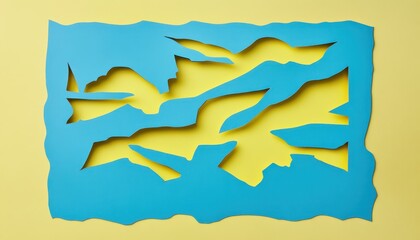 Impressive pop art colored paper background, blue and yellow create vivid contrasts