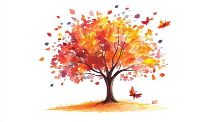 Fototapeta premium Watercolor Illustration of a Family Tree