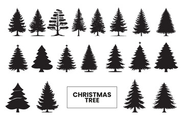 Obraz premium Christmas trees set or pine tree collection vector 