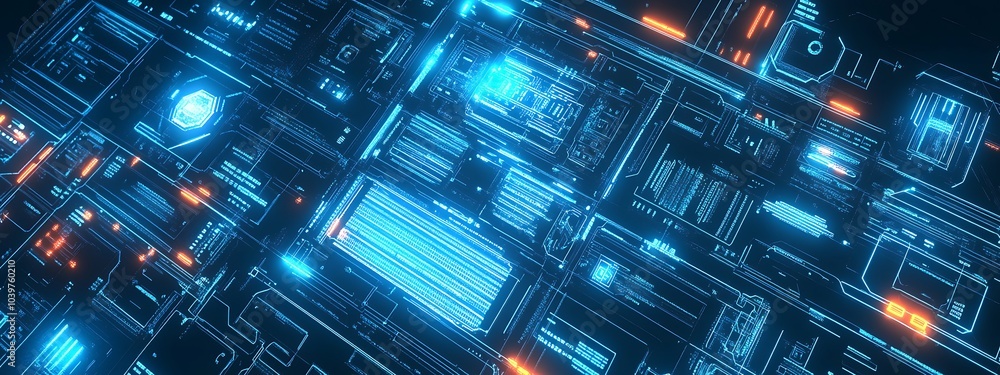 Aufkleber abstract futuristic digital data network background.