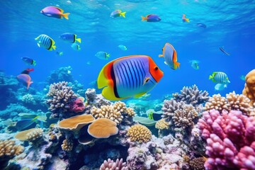 Fototapeta premium Underwater fish sea outdoors.