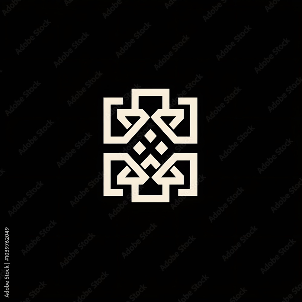 Poster Abstract geometric pattern with a square shape in the center.