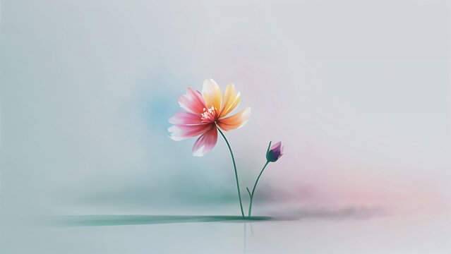 alone flower on empty