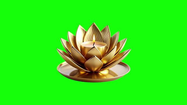 lotus flower isolated on white green screen animation motion graphic with chroma key clip template 4k Background. Easy removed green screen. High resolution. Ultra High Definition, 4k video.