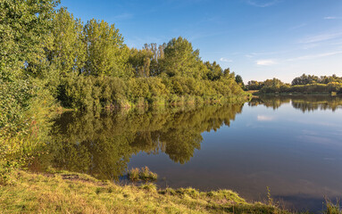 Lake with reflections.