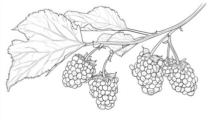 Hand-drawn Raspberry Illustration on White Background