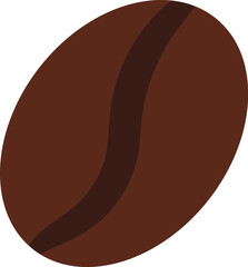 Vector illustration of a coffee bean in solid cartoon style. Coffee-themed event, a cafe menu element, a coffee shop advertisement, a coffee-related blog post. The icons are perfect for web design, de