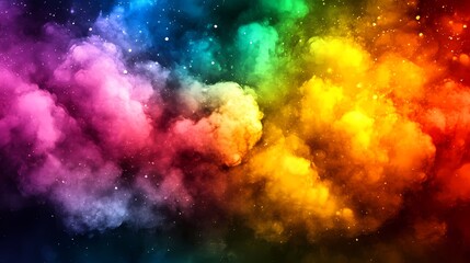 Naklejka premium Abstract Colorful Smoke Background with Stars