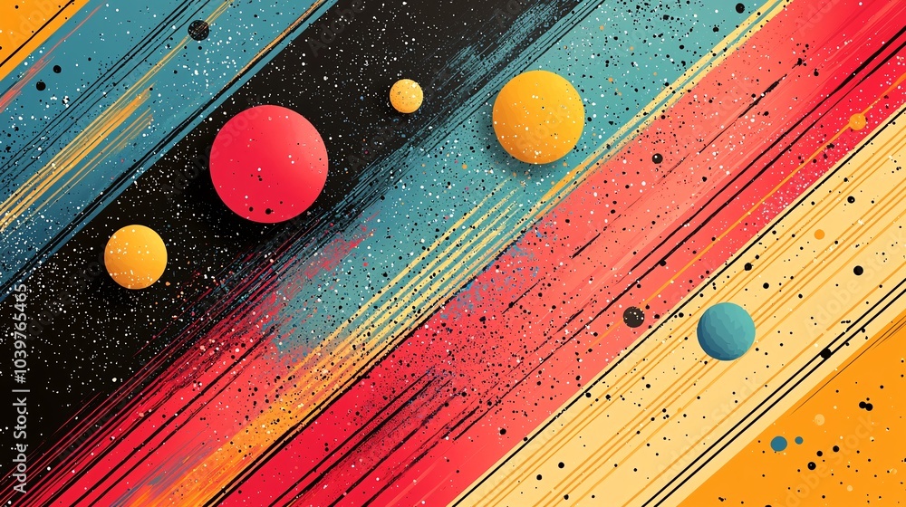 Poster abstract colorful diagonal stripes and circles pattern background