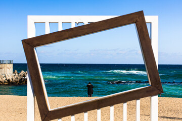 emerald sea in a frame