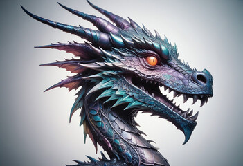 a photo of dragon with horror look generative AI
