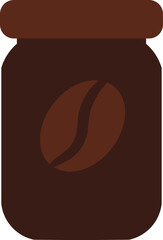 Vector illustration of coffee jar in solid cartoon style. Coffee-themed event, a cafe menu element, a coffee shop advertisement, a coffee-related blog post. Barista equipment. The icons are perfect fo
