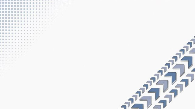 右下に矢じるしが流れるループアニメーション　白背景