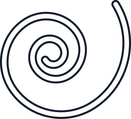 Vector illustration of spiral in linear style. Science, discovery, and space symbol. Astronomy and cosmos element. The icon is perfect for web design, decorative elements, print, stickers, or social m