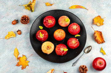 Baked or roasted apple.