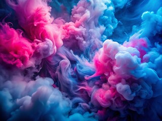 Fototapeta premium Abstract Background with Pink and Blue Lighting and Smoke for Stunning Drone Photography
