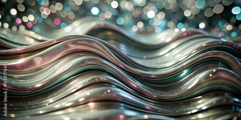 Poster abstract blue and pink wavy background with bokeh effect for modern design projects
