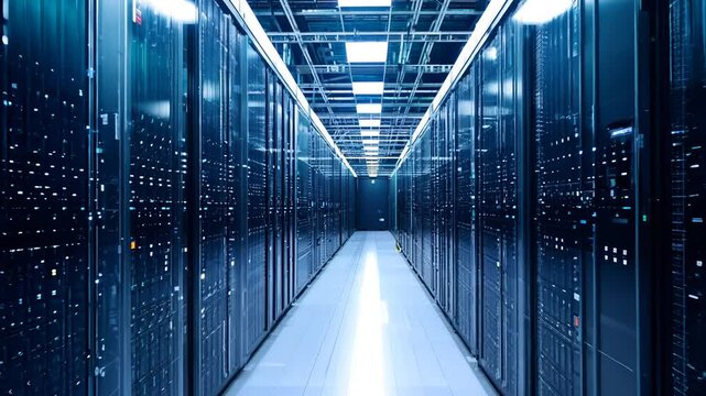 Illuminating server room with blinking lights