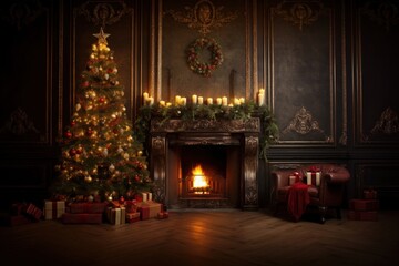 Fireplace christmas hearth light.