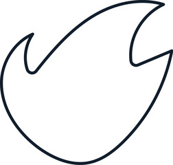 Vector illustration of abstract flame in linear style. Science, discovery, and investigation symbol element. The icon is perfect for web design, decorative elements, print, stickers, or social media. 