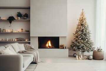 Christmas tree fireplace christmas hearth.