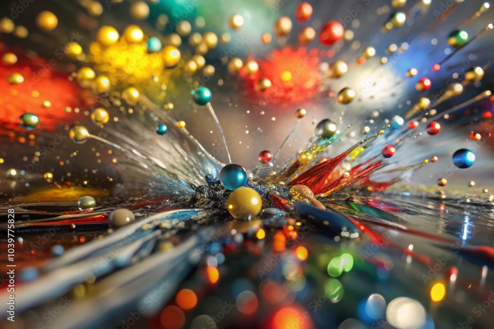 Poster abstract bokeh background with colorful splashes for creative designs and art projects