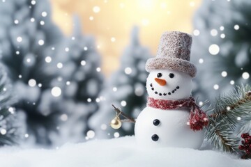 Obraz premium Snowman christmas outdoors winter.