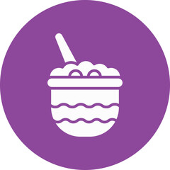 Rice Pudding glyph circle icon