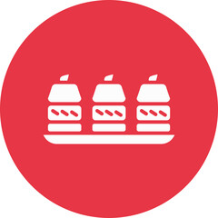 Baklava glyph circle icon