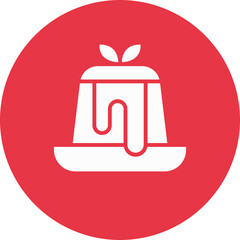 Obraz premium Sticky Toffee Pudding glyph circle icon