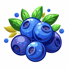 A vibrant and delicious illustration of blueberries, bursting with color and juiciness. Perfect for adding a touch of sweetness to your designs, this image is ideal for food-related projects.
