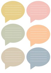 Digital stickers for planner, speech bubble, daily notes, delicate pastel colors, one tone, goodnotes elements.