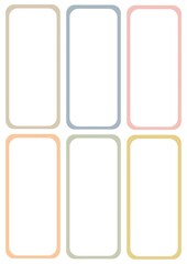 Digital stickers for planner, rectangular shape, daily notes, delicate pastel colors, one tone, goodnotes elements.