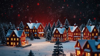 Charming Winter Village Decorated for the Holidays