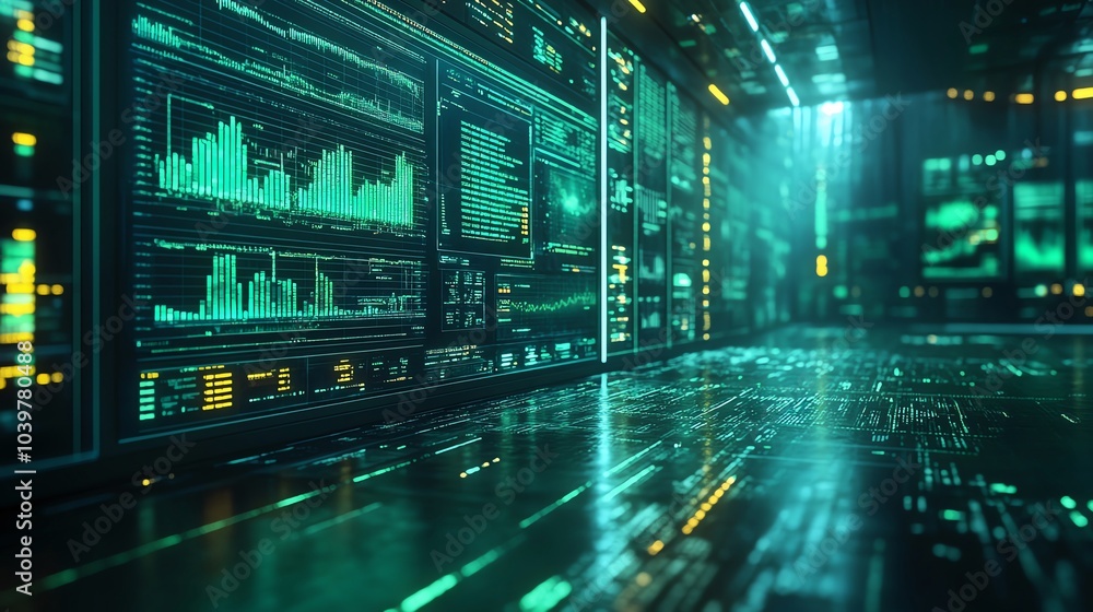 Poster creative visualization of data analytics environment
