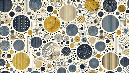  抽象的なサークル模様の幾何学デザイン