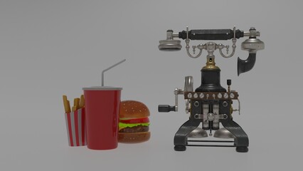 fast food and telephone