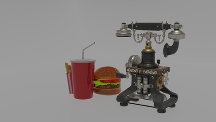 fast food and telephone