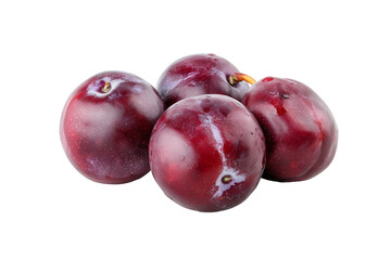 Fototapeta premium Whole Ripe Plum with Soft, Juicy Texture and Lush Color isolated on transparent background