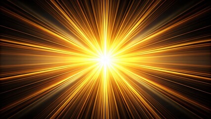 Obraz premium Abstract Golden Light Rays on Black Background - High Depth of Field Photography