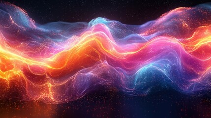 Abstract AI Waveform Banner Futuristic Technology Background