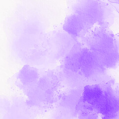 A purple background with splatters of paint. Abstract watercolor background texture. 