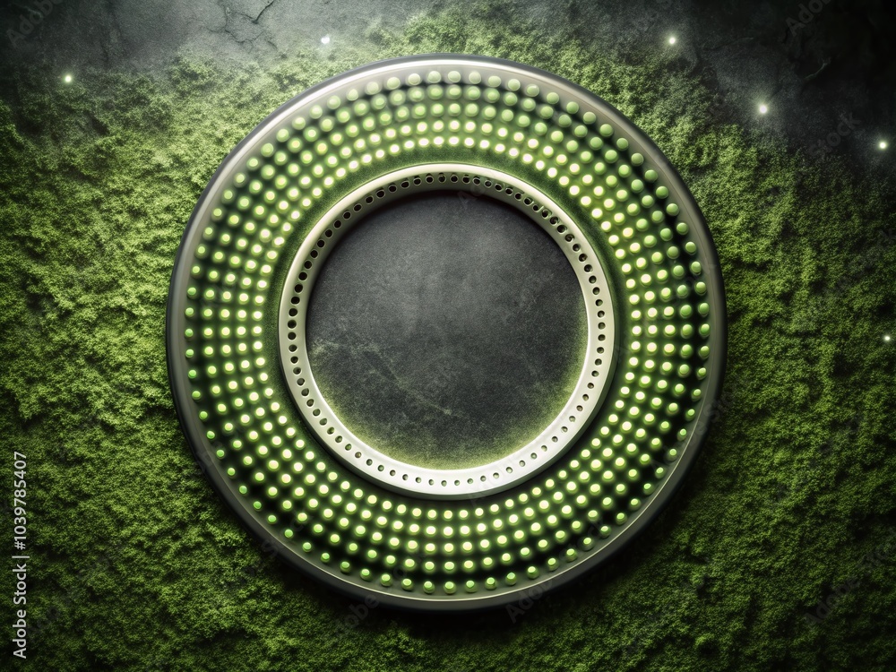 Poster abstract loading circle illustration in white on black background for digital design and creative pr