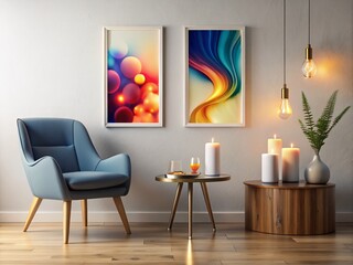 Abstract Minimalist Art with Fluid Shapes on White Wall - Modern Decor Inspiration