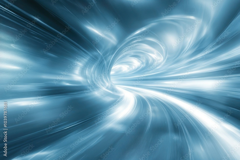 Poster abstract blue twist creating a dynamic sense of movement in a darkened space