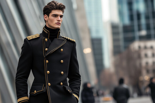 Military jacket with epaulettes deals