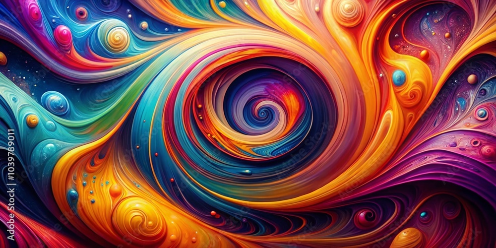 Poster abstract psychedelic groovy background for modern art and design projects