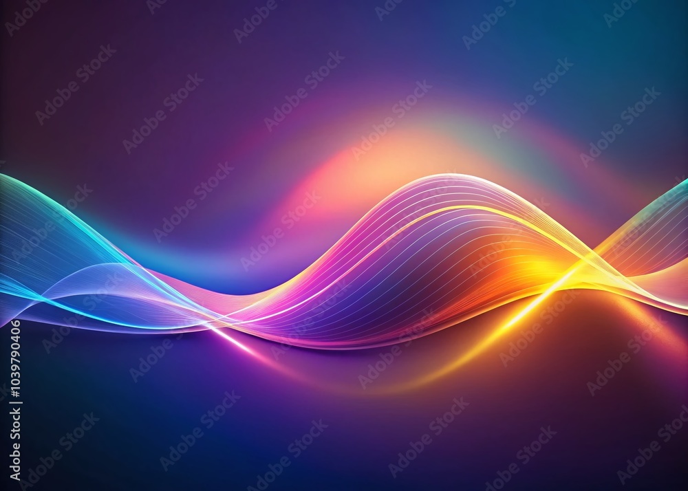 Poster abstract signal waves in minimalist style - modern design for technology and art enthusiasts